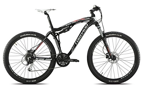 Bicicletas de montaña : Torpado Mercury - Bicicleta de montaña Full Brave Soul de 27, 5 pulgadas (70 cm), de aluminio, 3 x 8 velocidades, disco de talla 41, color negro, V17 (bicicletas de montaña con suspensión completa).