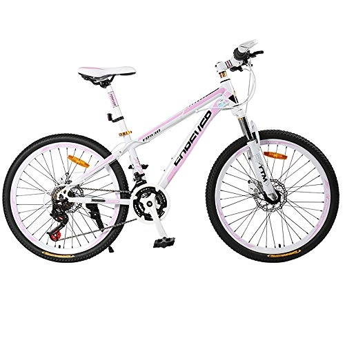 Bicicletas de montaña : TSSM 26" Bicicletas de montaña para Las Mujeres, señoras Bicicletas íntima Femenina Marco Polo Baja Diseño Choque Doble Freno de Disco 27 ​​de Velocidad Ajustable de la Bicicleta, B, 26 Inches