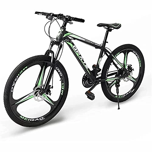 Bicicletas de montaña : UYHF 24 Pulgadas Bicicleta De Montaña para Hombres Mujeres Adultos, 21 / 24 / 27 Velocidad Bicicletas Través del Camino, Frenos De Disco Dobles De La Bifurcación De La Suspen green-21 Speed