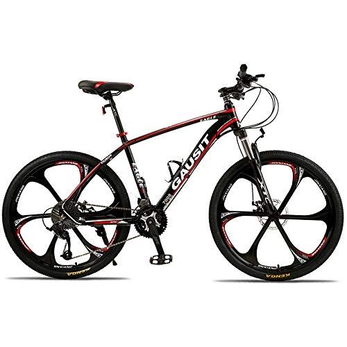Bicicletas de montaña : VANYA Bicicleta de montaña 24 / 27 velocidades Doble Freno de Disco 26 Pulgadas Bicicleta de Velocidad Variable Unisex Ciclo Todoterreno de una Rueda, Rojo, 24speed