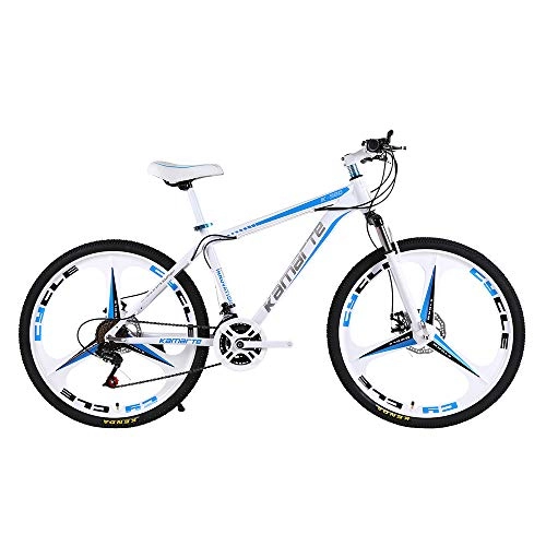 Bicicletas de montaña : VANYA MTB 24 / 26 Pulgadas absorción de Choque una Rueda 21 Velocidad del Freno de Disco de Velocidad Variable Bicicleta de Carreras, Azul, 24inches