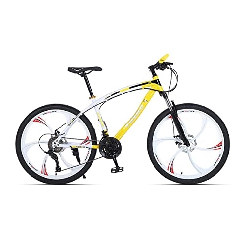 Bicicletas de montaña : VIIPOO Bicicleta Todoterreno para Adultos Amortiguador Velocidad Variable Montaña Deportes Al Aire Libre Bicicleta Ciclismo Estudiante 24 / 26 Pulgadas, Yellow-24‘’ / 27 Speed