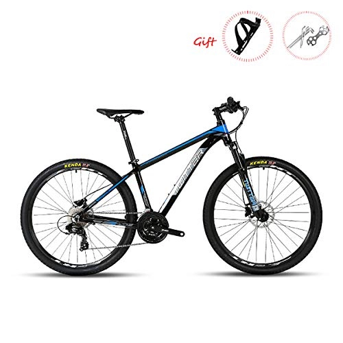 Bicicletas de montaña : W&TT Bicicleta de montaña Shimano M310-24 velocidades Freno de Disco hidrulico Off-Road Bike 26" / 27.5" Adultos Bicicletas de aleacin de Aluminio con suspensin Tenedor, Blue, 27.5"*17