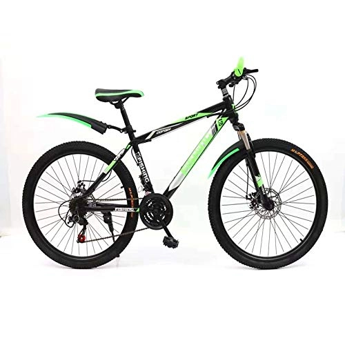 Bicicletas de montaña : WANG-L Bicicleta De Montaña De 20 / 22 / 24 / 26 Pulgadas Bicicleta De Carretera con Suspensión De Doble Disco para Hombres Y Mujeres Adultos, Green-20inch