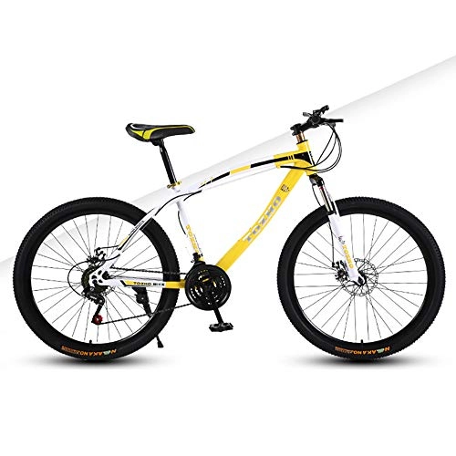 Bicicletas de montaña : WANG-L Bicicletas De Montaña Todoterreno para Hombres Y Mujeres En Carretera 24 / 26 Pulgadas Velocidad Variable Absorción De Golpes Freno De Disco Dual Bicicleta para Adultos, Yellow-21speed / 26inch