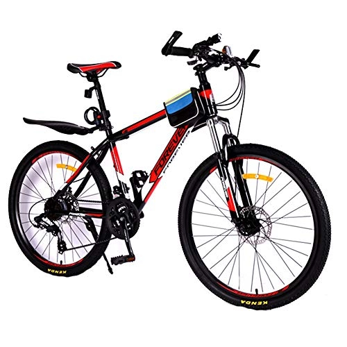 Bicicletas de montaña : Wangkai Bicicleta de Montaa Acero de Alto Carbono Buena Absorcin de Impactos Freno de Disco de Velocidad Variable Fcil de Instalar, Red