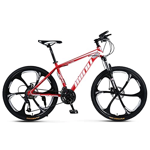 Bicicletas de montaña : WANYE Bicicletas De Montaña 21 / 24 / 27 / 30 Velocidades Freno De Disco Dual 26 Pulgadas Ruedas De 3 Radios Bicicleta Negro Rojo red-27speed