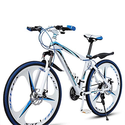 Bicicletas de montaña : WFIZNB Bicicleta de Montaña Marco de Acero al Carbono Rueda de 26 Pulgadas 27 Velocidad Bicicleta de Cross Country Bicicleta Estudiante BMX Bicicleta de Carretera Speed de automovilismo, Blanco