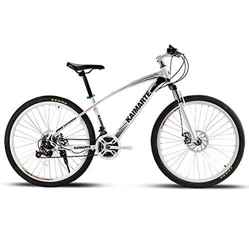 Bicicletas de montaña : WGYDREAM Bicicleta Montaña MTB Bicicletas MTB 26" 21 / 24 / 27 Velocidad Doble Freno De Disco Ruedas De Radios De Bicicletas Bicicleta de Montaña (Color : White, Size : 27 Shimano Speed)