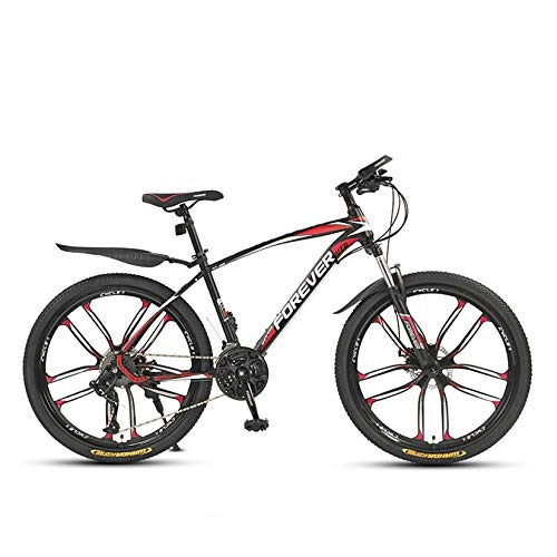 Bicicletas de montaña : WLWLEO Bicicleta de montaña para Hombre Bicicletas con Freno de Disco de 26" con Amortiguador Estructura de Acero con Alto Contenido de Carbono Ciclismo Deportivo al Aire Libre MTB, B, 26" 27 Speed