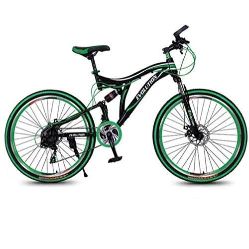 Bicicletas de montaña : WND Bicicleta de montaña, Velocidad de Acero de Alto Carbono, Freno de Disco Doble, aleación de Aluminio, Plegable para   Bicicleta de Carretera para Adultos , Verde, 26 Pulgadas