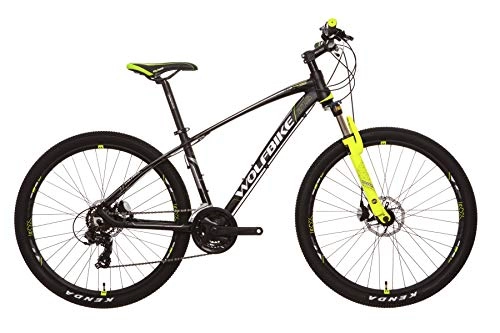 Bicicletas de montaña : Wolfbike LINKTRO 9 27 TX300M Negro T16 Bicicleta, Adultos Unisex, Amarillo Flor, 16-406