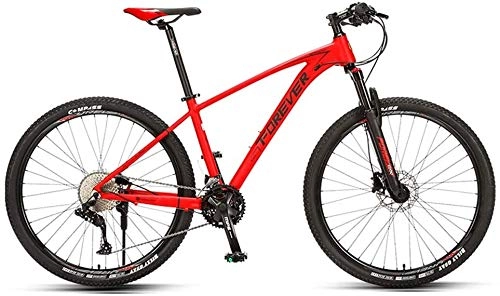 Bicicletas de montaña : WQFJHKJDS Bicicleta de montaña de 33 velocidades Masculina y Femenina Adulto Doble Bicicleta Bicicleta Variable Bicicleta Cambio Flexible de Engranajes de Velocidad (Color : Red)