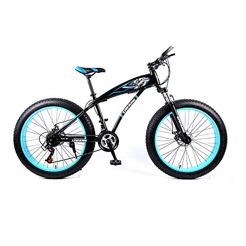 Bicicletas de montaña : WQY Motonieves 26 Pulgadas De Doble Freno De Disco Rígido Neumáticos De Bicicletas De Montaña 21 Velocidad, Azul