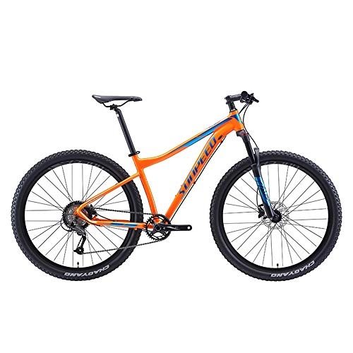 Bicicletas de montaña : WQY Rueda 27.5 Inch Hombres Adultos Bicicleta De Montaña Marco Rígido Engranajes De 9 Velocidades con Freno Hidráulico, Naranja