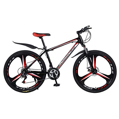Bicicletas de montaña : WSCQ 26" Bicicleta Montaña para Hombre Mujer, 27 Velocidad Bikes para Adultos Marco de Acero de Alto Carbono Doble Freno de Disco, Negro