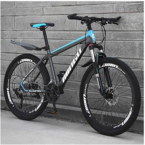 Bicicletas de montaña : WSJYP Bicicleta de Montaña Rígida de 26", Bicicleta de Doble Cuadro con Freno de Disco con Asiento Ajustable, Bicicletas de Montaña para Hombres de Campo 21 / 24 / 27 / 30 Velocidad, 27 Speed-Gray Blue