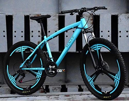 Bicicletas de montaña : WYN Bicicleta de montaña   26 Pulgadas 24 velocidades Amortiguador único Estudiante Hombre y Mujer, Azul, 26 Pulgadas