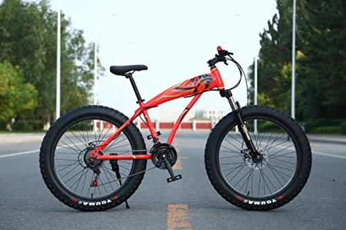 Bicicletas de montaña : WYN Bicicleta de montaña Bicicleta de Nieve Bicicleta de montaña de Playa Alta Velocidad de Carbono, 26 Pulgadas Rojo, 21 velocidades