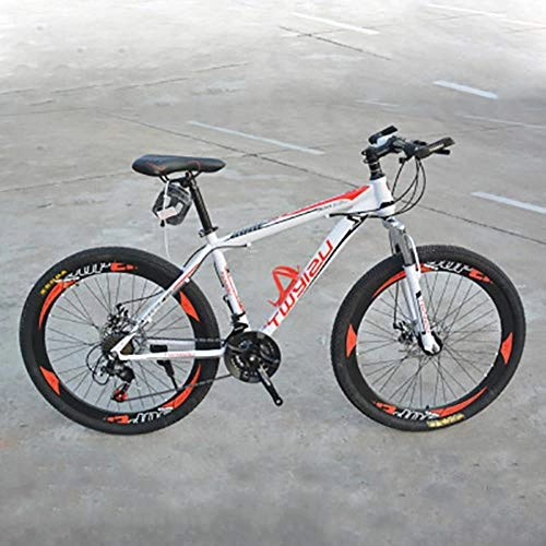 Bicicletas de montaña : WYN Bicicleta de montaña de   Acero con absorción de Impactos,  24 velocidades   ,    Bicicleta de montaña de Velocidad Variable, Rojo, 26 * 18, 5 (175-185 cm)