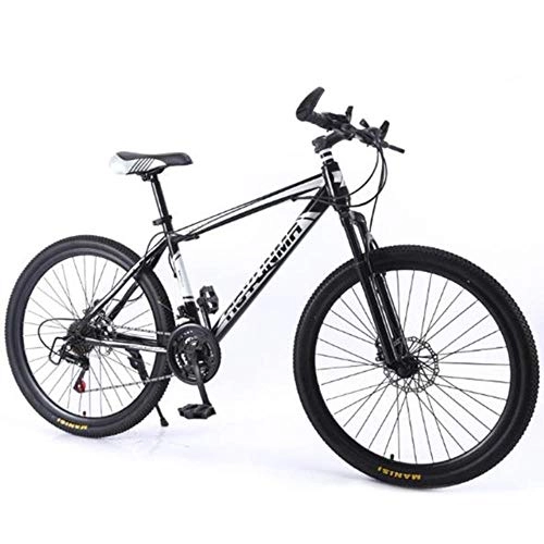 Bicicletas de montaña : WYN Speed Dual Disc Brake Mountain High Carbon Steel Bicycle, White, 24 * 15(150-165cm)