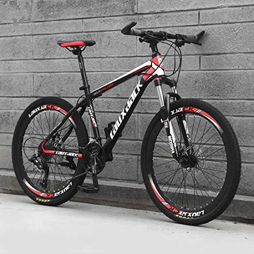 Bicicletas de montaña : WYZQ Actualizar Bicicleta De Montaa De 26 Pulgadas, Marco De Cola Dura De Acero De Alto Carbono Bicicleta, Carretera Off-Road Racing, Freno De Doble Disco, Black Red, 27 Speed