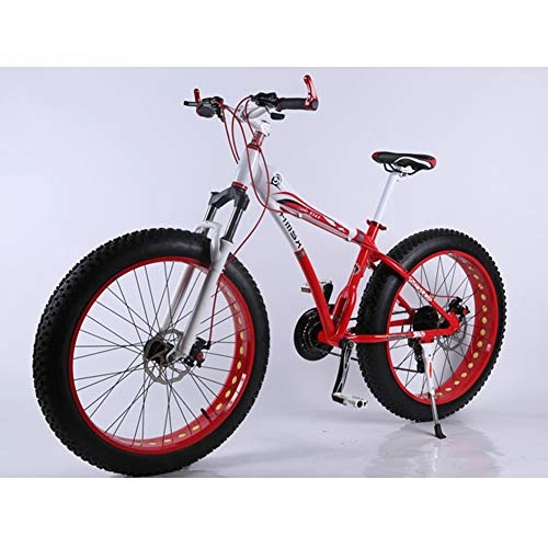 Bicicletas de montaña : XNEQ Moto De Nieve De Aleación De Aluminio De 26 Pulgadas, Bicicleta De Montaña con Amortiguación De Neumáticos Grandes Ensanchada 4.0, Freno De Disco De Velocidad Variable, Rojo, 7