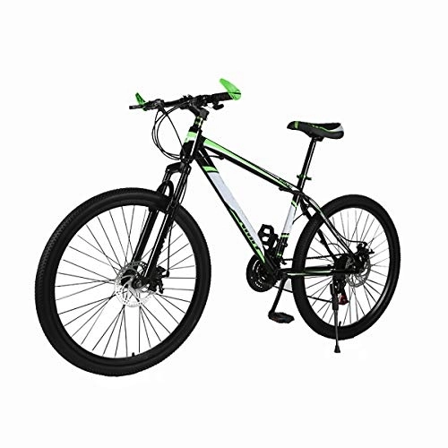 Bicicletas de montaña : XXSUNNY Bicicletas, Bicicleta de montaña con Acero de Alto Carbono Marco en Negrita, 21 / 24 / 27 Velocidad, Bicicleta de 24 / 26 Pulgadas, Verde, 21 Speed 24 Inch