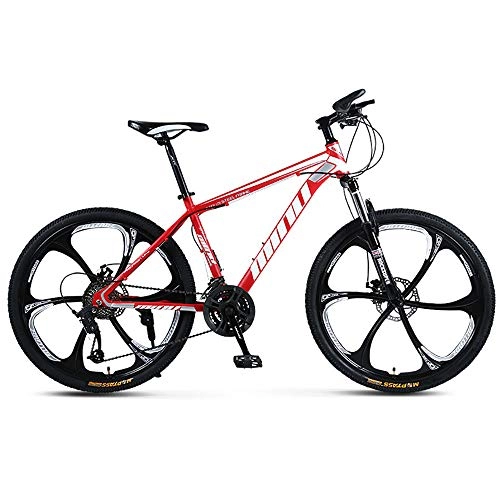 Bicicletas de montaña : YGRSJ 26"Rueda Bicicleta de montaña de 24 velocidades, Bicicleta de Playa Paseo Deporte de Viaje Blanco / Rojo, Red