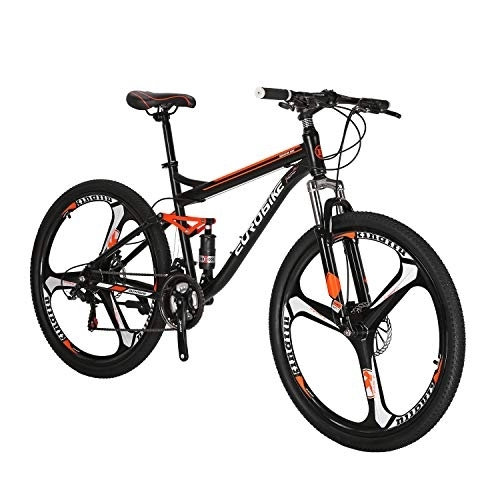 Bicicletas de montaña : YH - S7 bicicleta de montaña totalmente suspendida, 21 velocidades, rueda de 27, 5 pulgadas, freno de disco doble, bicicleta para hombres (3-Spoke Wheel)