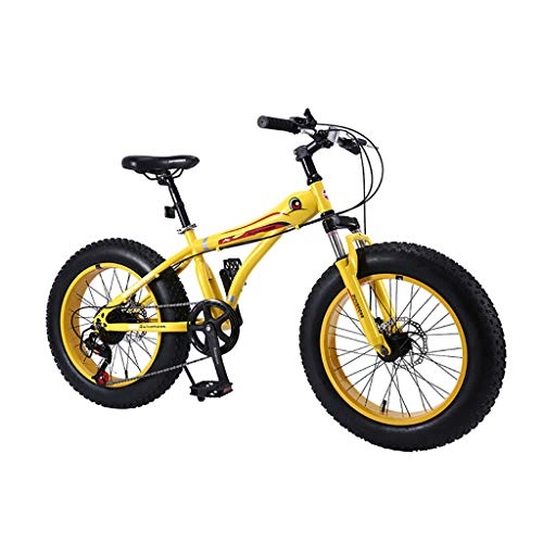 Bicicletas de montaña : YIRENXIAO Bicicleta De Montaña Masculina Y Femenina Amarilla De Acero Con Alto Contenido De Carbono De 20 Pulgadas