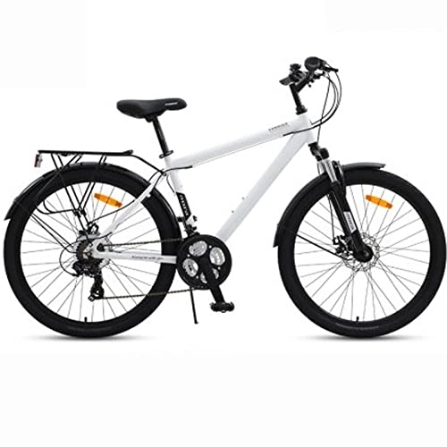 Bicicletas de montaña : YXGLL Bicicleta de montaña de 26 Pulgadas, aleación de Aluminio, 21 velocidades Variables, absorción de Impactos, Todoterreno, Viaje, Ciudad, Coche de cercanías (White)