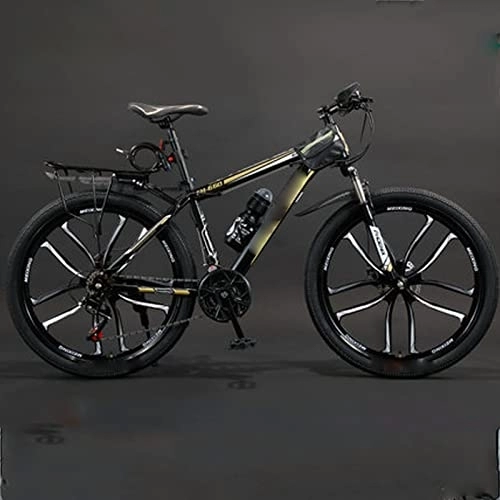 Bicicletas de montaña : YXGLL Bicicleta de neumático Grande 26 * 4, Bicicleta de Nieve de Bicicleta de Playa de Moda de Descenso con Marco Softail de Acero (Yellow 27 Speed)