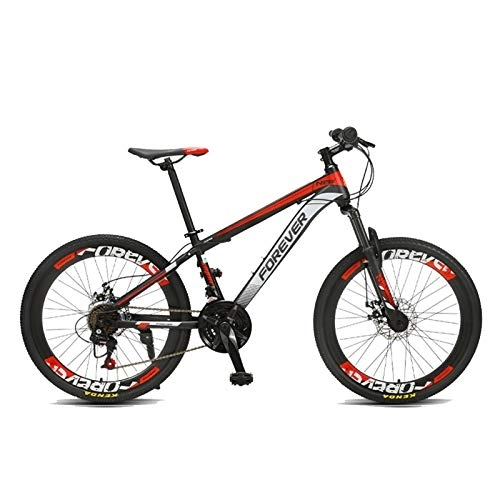 Bicicletas de montaña : ZboLi Bicicleta para Exterior de 24", Bicicleta de montaña Ajustable, Sistema de 24 velocidades, Rojo, Verde (Rojo)