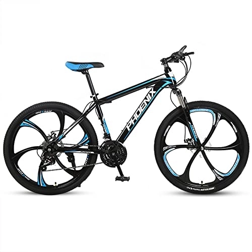 Bicicletas de montaña : zcyg Bicicleta De Montaña 24 / 26 Pulgadas, 21 Velocidades De Bicicleta con Suspensión Completa, Carreras De Carreteras De Ciclismo MTB con Freno De Doble Disco(Size:24inch-B, Color:Negro+Azul)