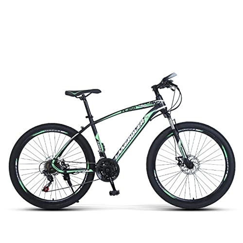 Bicicletas de montaña : zcyg Bicicleta De Montaña, 26 Pulgadas, 21 Velocidades, Liviana, Bicicleta Que Absorbe La Bicicleta Al Aire Libre En Bicicleta(Size:A, Color:Negro+Verde)