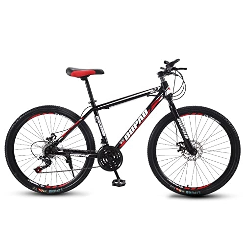 Bicicletas de montaña : zcyg Bicicleta De Montaña De Montaña 24 / 26 Pulgadas Bicicleta MTB con Horquilla De Suspensión, Freno De Doble Disco para Hombres Bicicletas para Mujeres(Size:24inch, Color:Negro+Rojo)