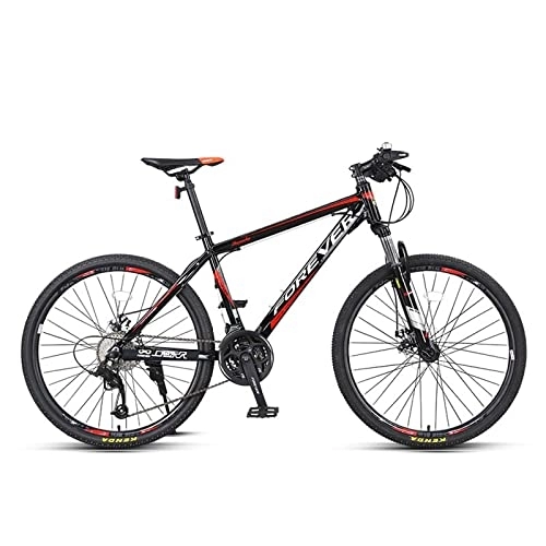 Bicicletas de montaña : zcyg Bike De Montaña De 26 Pulgadas 27 Velocidades, Horquilla De Suspensión Bloqueada, Marco De Aluminio para Hombres para Hombres Hombres MTB Bicicleta Adlut Bike(Color:Negro+Rojo)