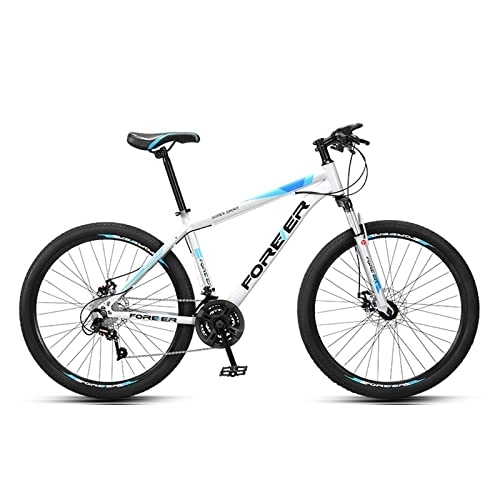 Bicicletas de montaña : zcyg Bike De Montaña De 26 Pulgadas, Transmisión De 21 Velocidades De Suspensión con Bicicleta MTB De Freno De Disco para Hombres Mujeres(Color:Blanco+Azul)