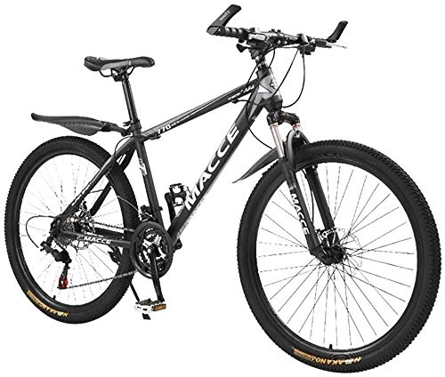 Bicicletas de montaña : zhouzhou666 - Bicicleta de montaña plegable de 26 pulgadas, acero al carbono, 24 velocidades, suspensin completa, MTB Outroad, suspensin de horquilla para nios, bicicleta de hombre, Negro