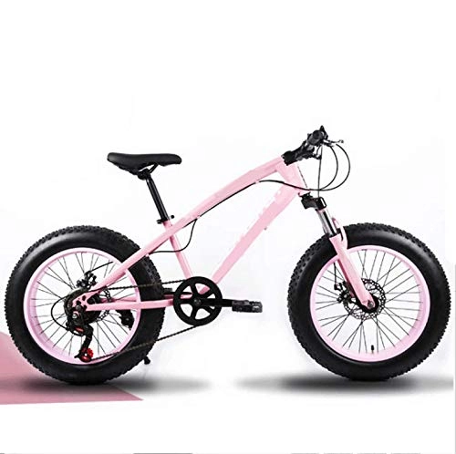 Bicicletas de montaña : ZJBKX Bicicleta de montaña de 20 pulgadas, bicicleta de playa, moto de nieve 4.0, neumáticos ultra anchos para estudiantes de velocidad variable de 21 velocidades.