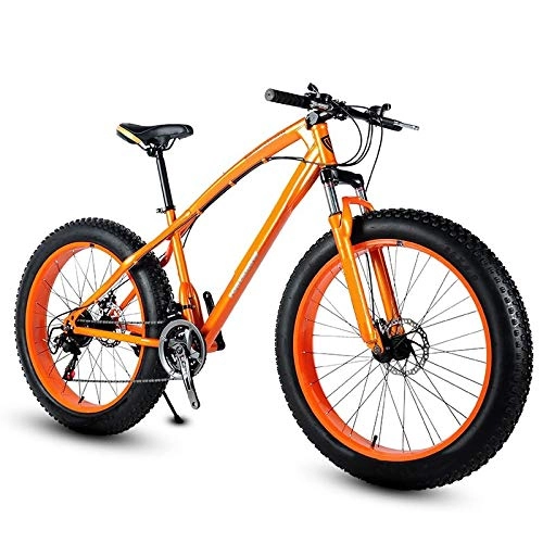 Bicicletas de montaña : ZJBKX Bicicleta de montaña de 24 pulgadas, todoterreno, nieve, playa, 4.0, neumáticos súper anchos, una rueda, para estudiantes adultos y adultos, velocidad variable de 27 velocidades.