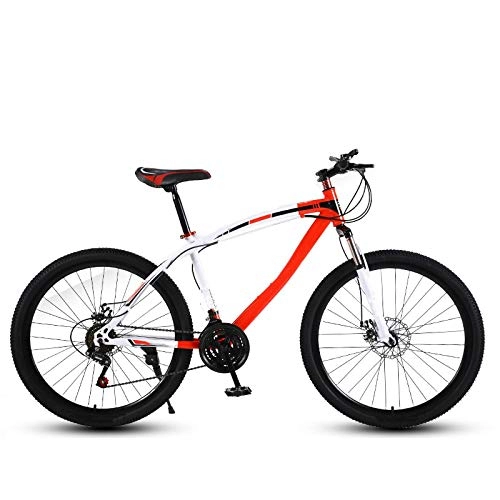 Bicicletas de montaña : ZJBKX Bicicleta de montaña, para estudiantes, adultos, hombres y mujeres, velocidad variable de 24 pulgadas, freno de disco dual, amortiguador dual, ultraligero, 27 velocidades.
