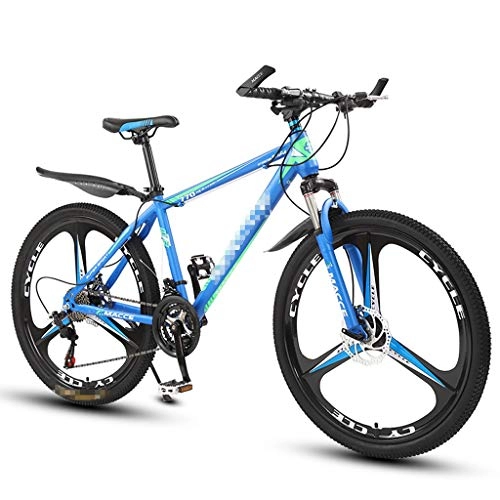 Bicicletas de montaña : ZL Frenos de Disco Doble Ejercicio montaña Adultos Bastidor de la Bicicleta con Alto Contenido de Carbono Acero, 26 Pulgadas de 3 Ruedas de radios de Bicicletas de montaña for Hombres o Mujeres, Azul