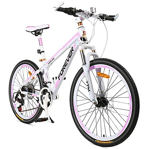 Bicicletas de montaña : ZLMI Bicicleta De Montaña para Mujer De 26 Pulgadas, Bici De Velocidad Variable De 24 Velocidades, Freno De Disco Doble Mecánico, Marco De Aleación De Aluminio, Ligero Y Duradero