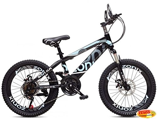 Bicicletas de montaña : Zonix New Fashion Bicicleta Nios Nias MTB 20 Pulgadas 21 Velocidad Negro Azul 85% Montado