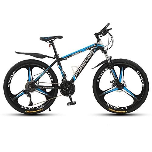 Bicicletas de montaña : ZWPY Bicicleta De Montaa De 26", Bicicletas De Carretera De Acero con Alto Contenido De Carbono, con Frenos De Disco Mecnicos, 24 Velocidades, Adecuado para Una Altura De 160-180 Cm, Black Blue