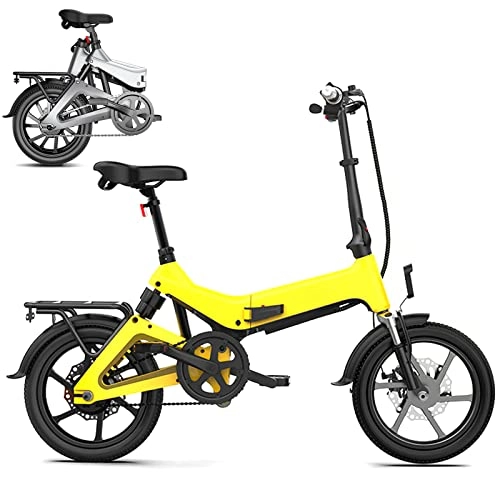Bicicletas eléctrica : 0℃ Outdoor 14 Pulgadas Bicicleta Eléctrica Plegable, E-Bike con Pedales, Batería Extraíble para Adultos, 36 V Ciclomotor Eléctrico Asistido, Rango de 50-150 KM para Desplazamientos, Naranja, 50~100km
