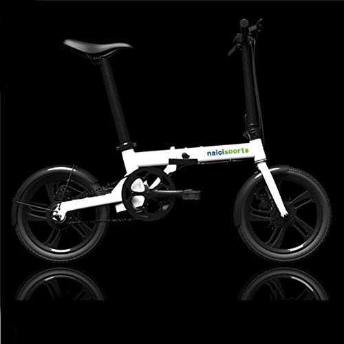 Bicicletas eléctrica : 16Inch Bicicleta ElCtrica Plegable Bicicleta ElCtrica Inteligente Mini BaterA ExtraBle Bicicleta ElCtrica Grande Rueda De La Bici SPer Ligero De La Bicicleta, White 5 Cuchillo De Ruedas