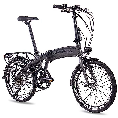 Bicicletas eléctrica : 20 Pulgadas Pedelec E-Bike bicicleta plegable S de bicicleta plegable para CHRISSON EF1 2018 con 8 G acera & bafang Generación 2 con 8, 7 Ah gris mate